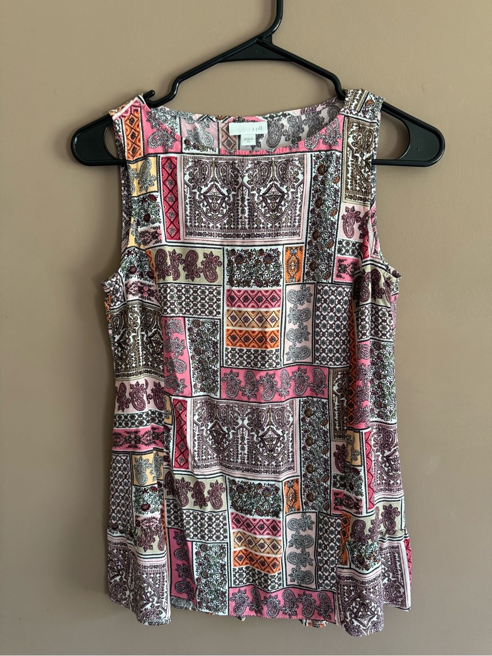 J. Jill Pink & Brown Paisley Patch Tank